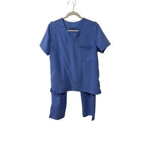 Figs scrub set Catarina top Women’s Cade Cargo Drawstring Pants medium blue